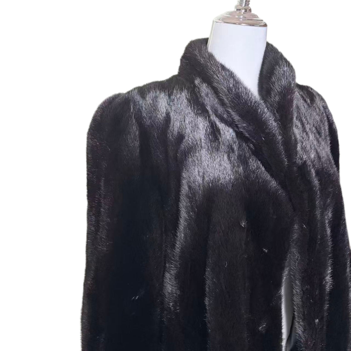 SAGA MINK ROYAL REAL FUR COAT JACKET LONG BLACK WITH TAGS FROM JAPAN