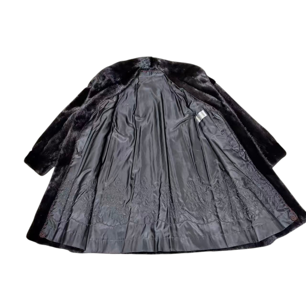 SAGA MINK ROYAL REAL FUR COAT JACKET LONG BLACK WITH TAGS FROM JAPAN