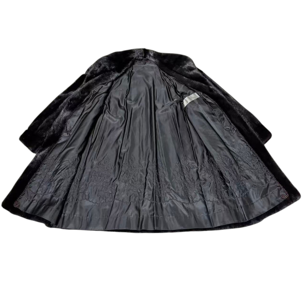 SAGA MINK ROYAL REAL FUR COAT JACKET LONG BLACK WITH TAGS FROM JAPAN