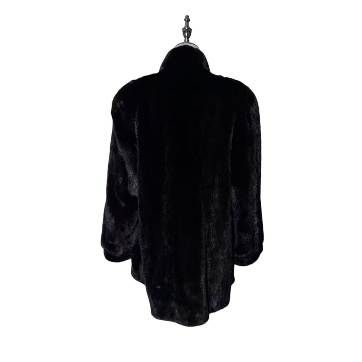 SAGA MINK SUPERB QUALITY MINK FUR COAT MID-LENGTH BLACK FROM JAPAN
