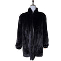 SAGA MINK SUPERB QUALITY MINK FUR COAT MID-LENGTH BLACK FROM JAPAN