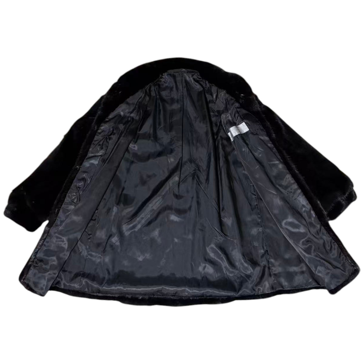 SAGA MINK SUPERB QUALITY MINK FUR COAT MID-LENGTH BLACK FROM JAPAN