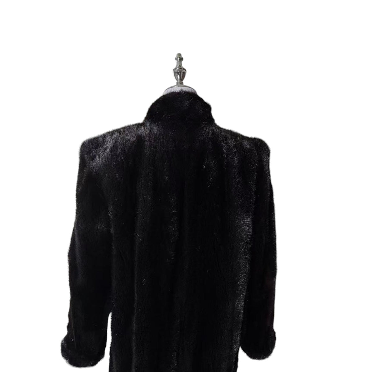 SAGA MINK REAL FUR COAT JACKET MID-LENGTH BLACK FROM JAPAN