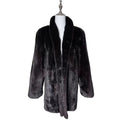 SAGA MINK SUPERB QUALITY REAL FUR COAT JACKET SHAWL COLLAR BLACK JAPAN
