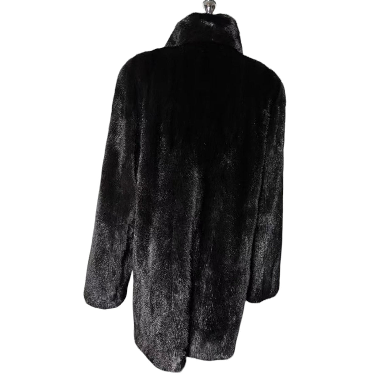 SAGA MINK SUPERB QUALITY REAL FUR COAT JACKET SHAWL COLLAR BLACK JAPAN