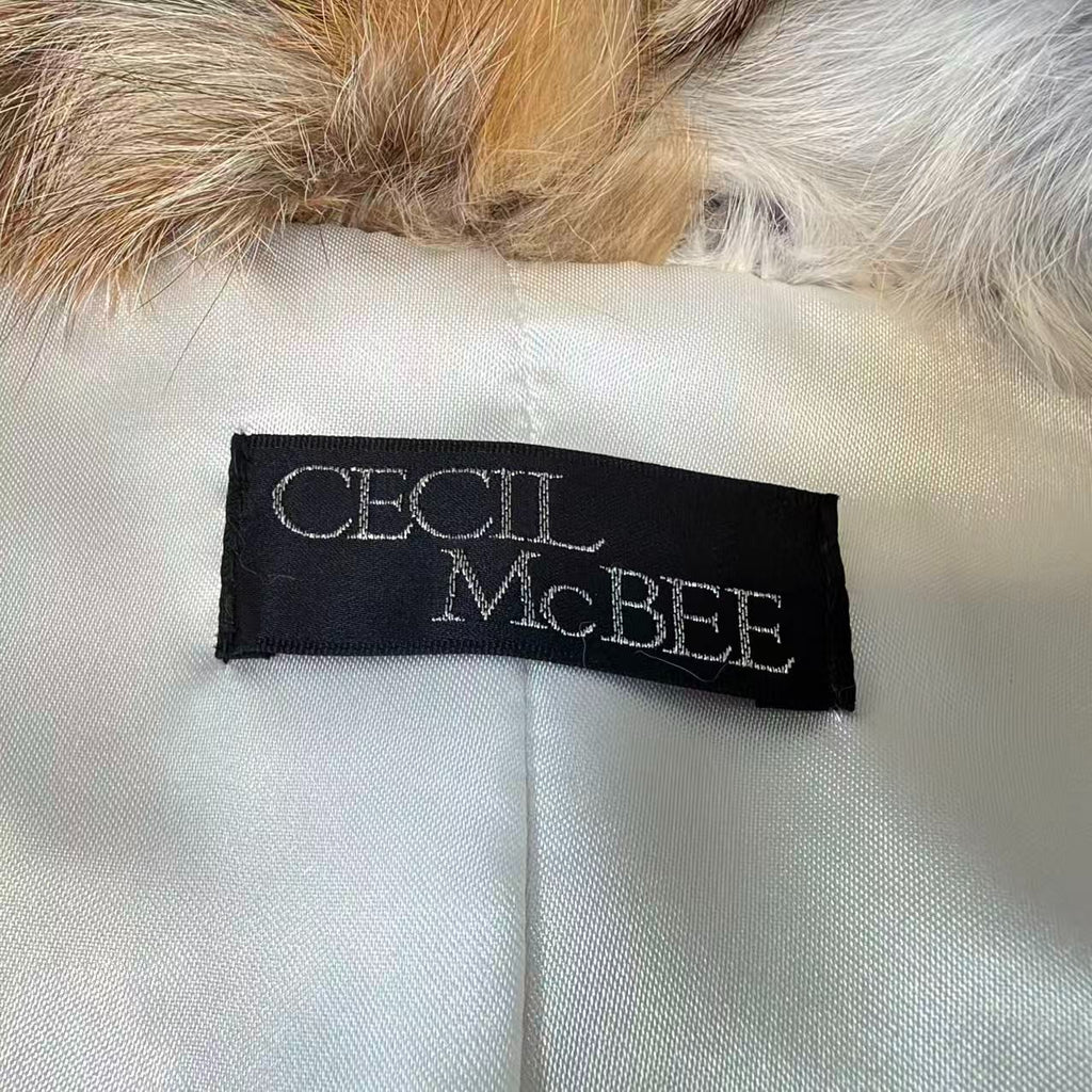 26-263 CECIL MCBEE RED FOX RABBIT REAL FUR JACKET MULTI SIZE 7 S FROM JAPAN