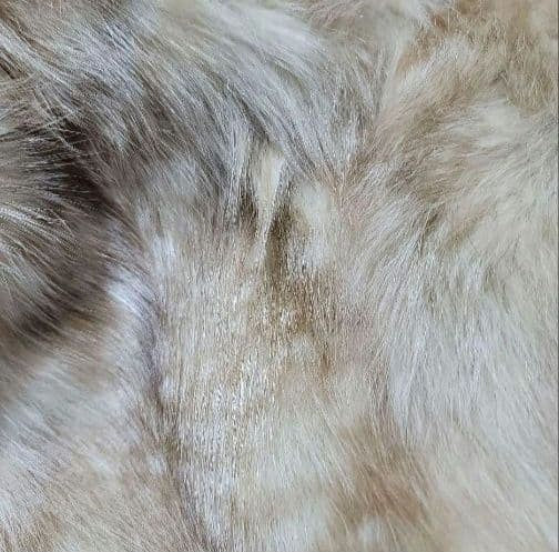 26-266 REAL FOX FUR SHEEPSKIN FAWN PRINT COAT JACKET CAMEL BEIGE SIZE S JAPAN