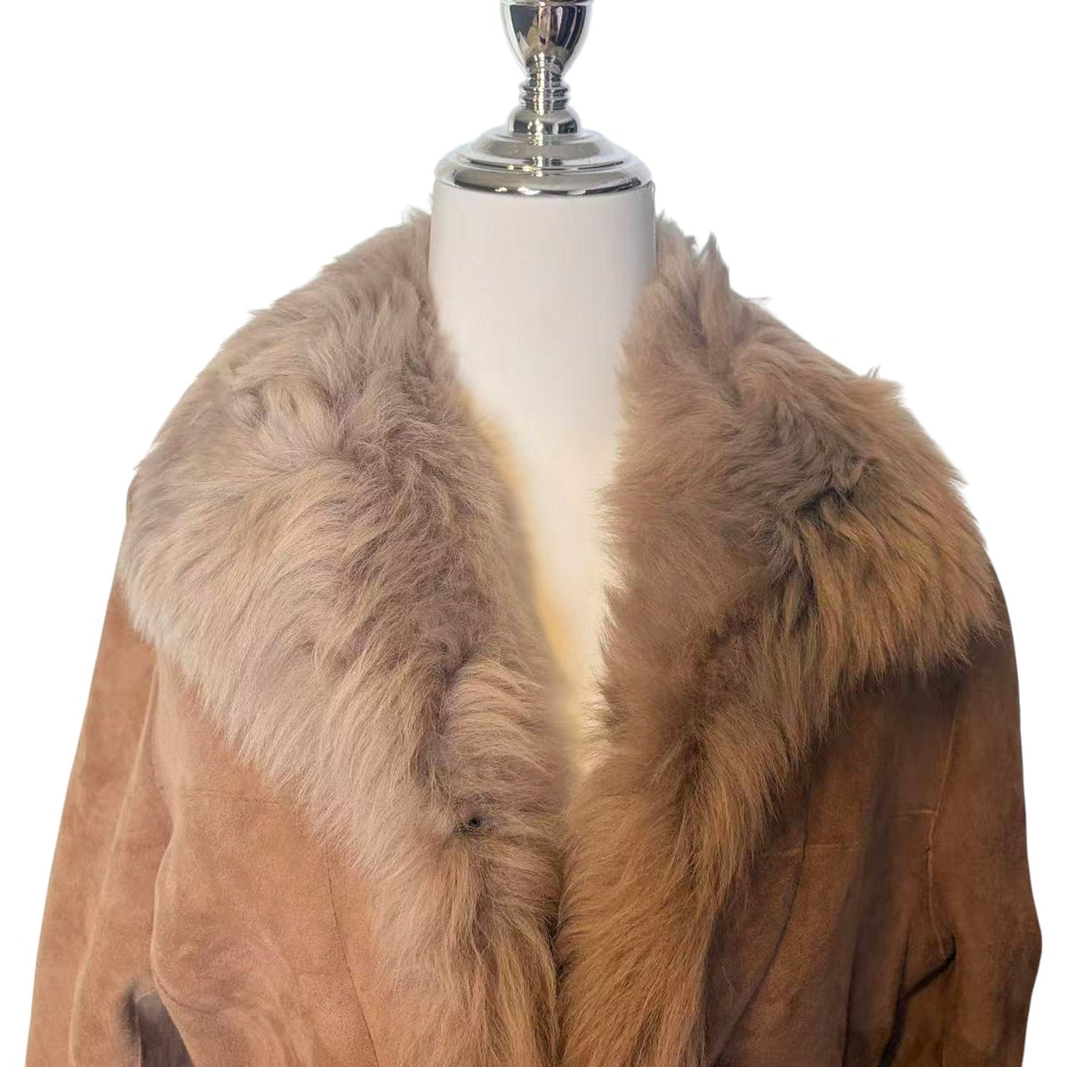 TOUOU SHOUKAI MOUTON REAL FUR COAT JACKET LONG WINTER WARM SIZE M BROWN FROM JP