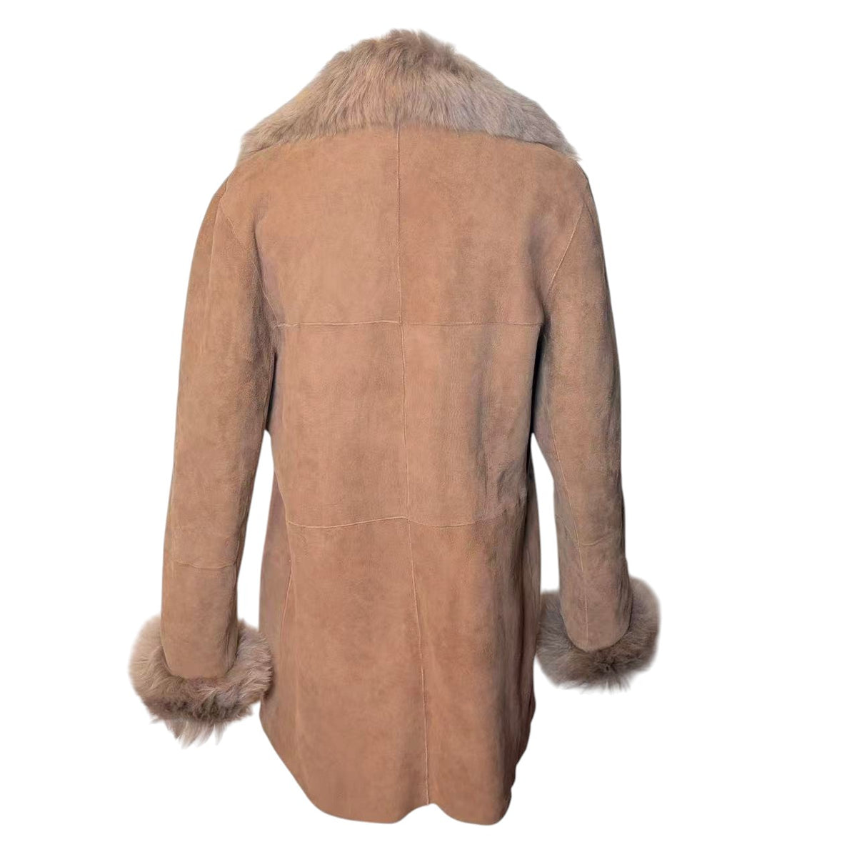 TOUOU SHOUKAI MOUTON REAL FUR COAT JACKET LONG WINTER WARM SIZE M BROWN FROM JP
