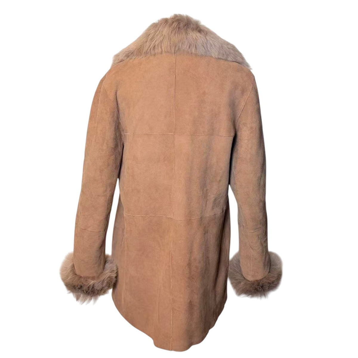 TOUOU SHOUKAI MOUTON REAL FUR COAT JACKET LONG WINTER WARM SIZE M BROWN FROM JP