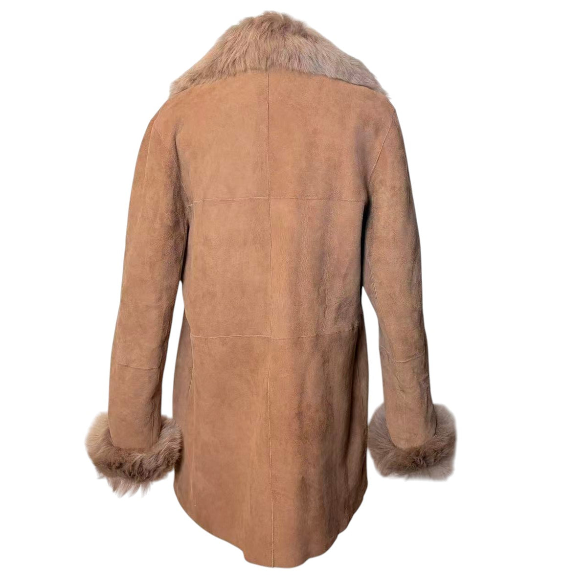 TOUOU SHOUKAI MOUTON REAL FUR COAT JACKET LONG WINTER WARM SIZE M BROWN FROM JP