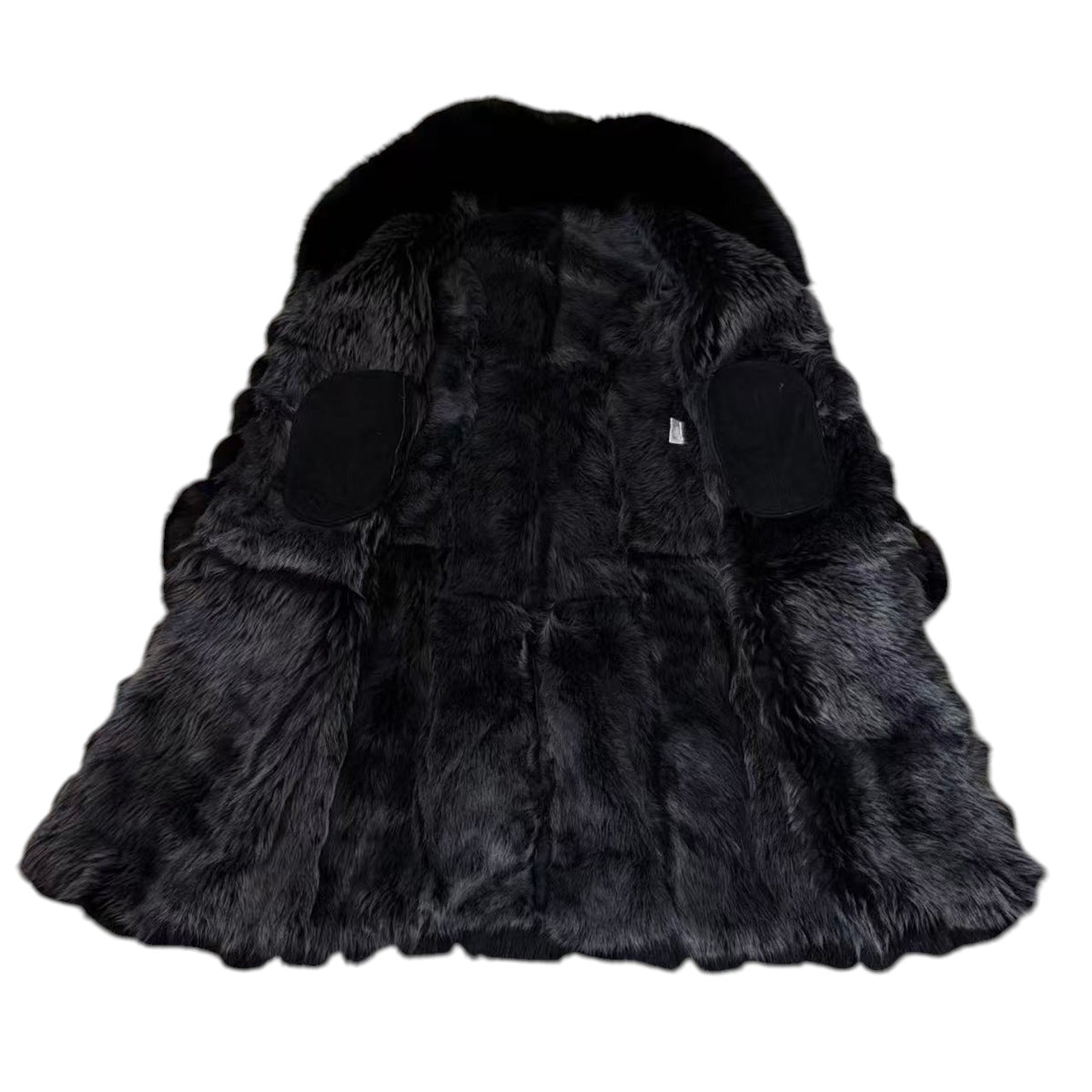 REAL SHEEPSKIN SHEARLING LONG COAT DOUBLE FACE BLACK MOUTON KOREA