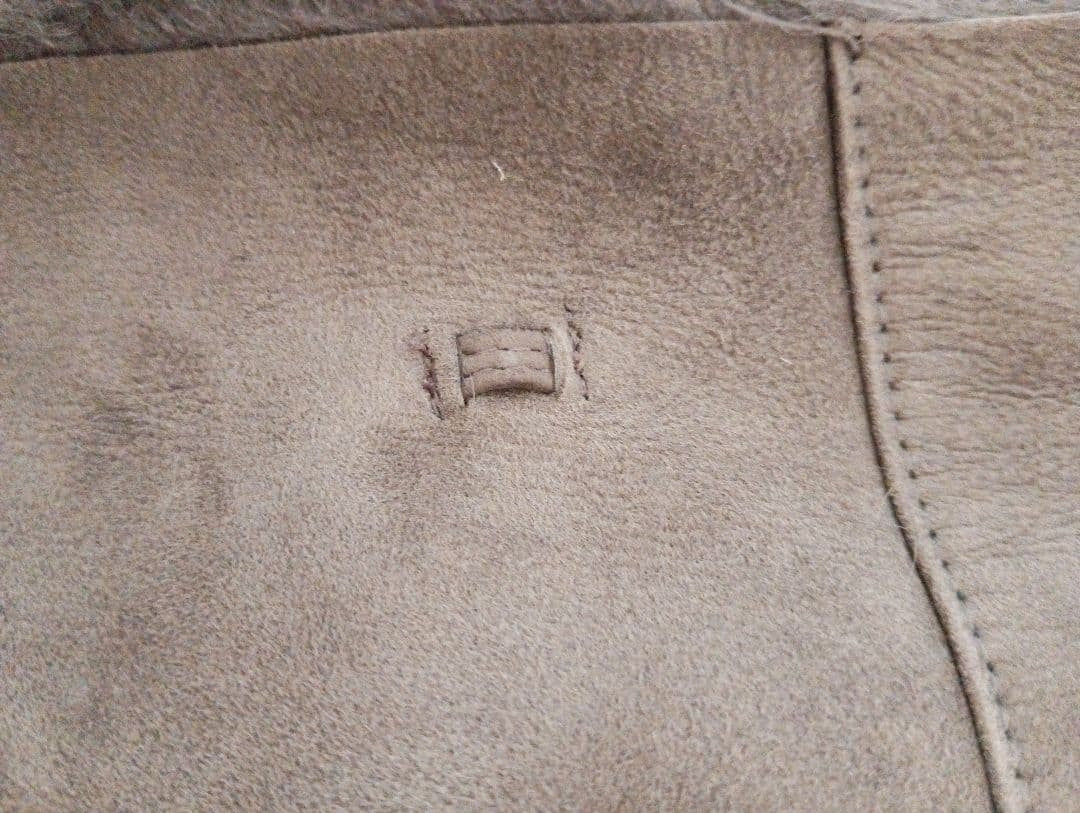 26-292 REAL MOUTON SHEARLING FUR TRIM JACKET COAT BROWN WINTER WARM M FROM JAPAN