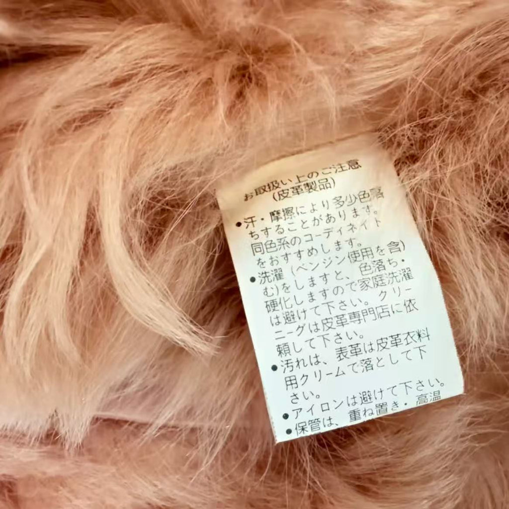 Y2K VINTAGE LAMB SHEARLING MOUTON FUR SHORT JACKET BEIGE M FROM JAPAN - 26-297 image 8