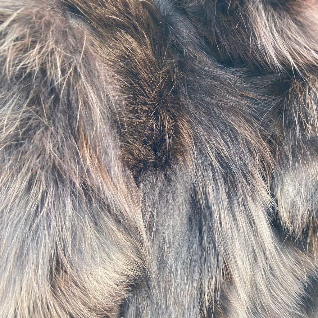 BROWN FOX REAL FUR COAT CROPPED SHORT JACKET VOLUMINOUS SIZE L JAPAN - 26-298 image 5