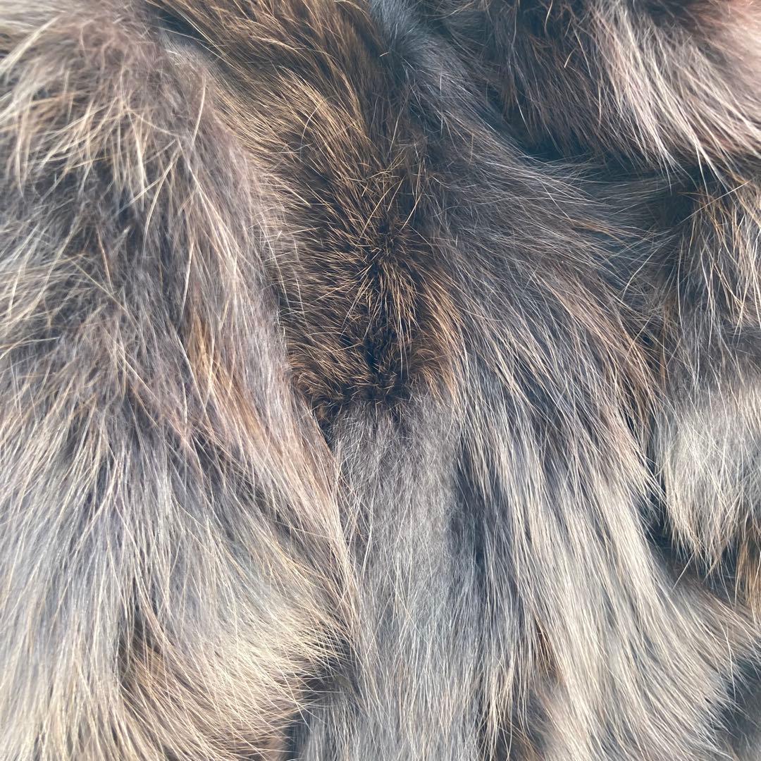 BROWN FOX REAL FUR COAT CROPPED SHORT JACKET VOLUMINOUS SIZE L JAPAN - 26-298 image 5