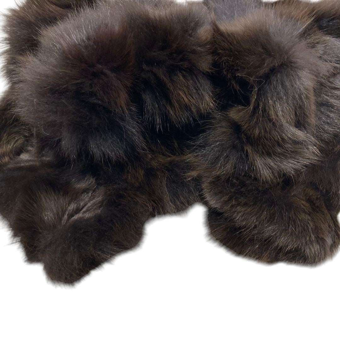 BROWN FOX REAL FUR COAT CROPPED SHORT JACKET VOLUMINOUS SIZE L JAPAN - 26-298 image 6