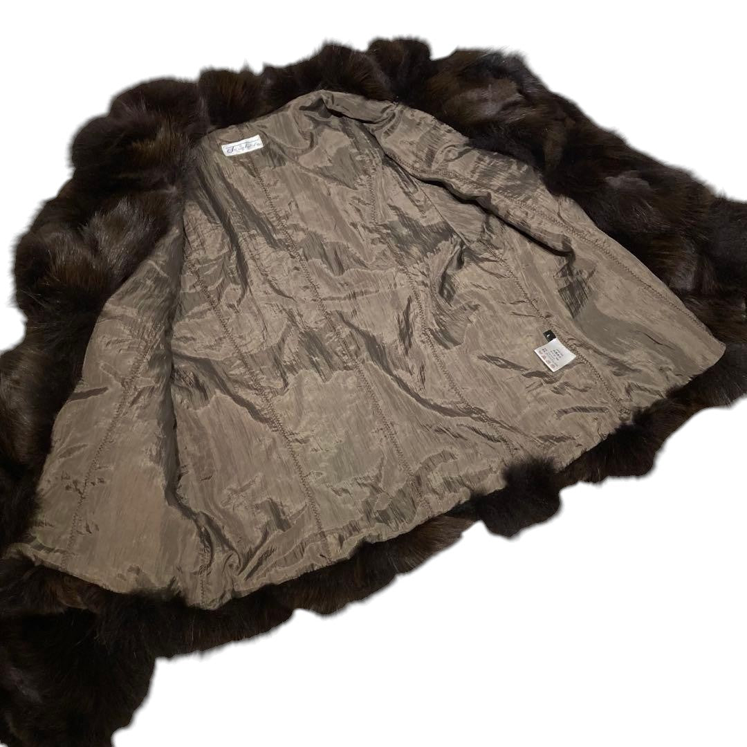 BROWN FOX REAL FUR COAT CROPPED SHORT JACKET VOLUMINOUS SIZE L JAPAN - 26-298 image 7