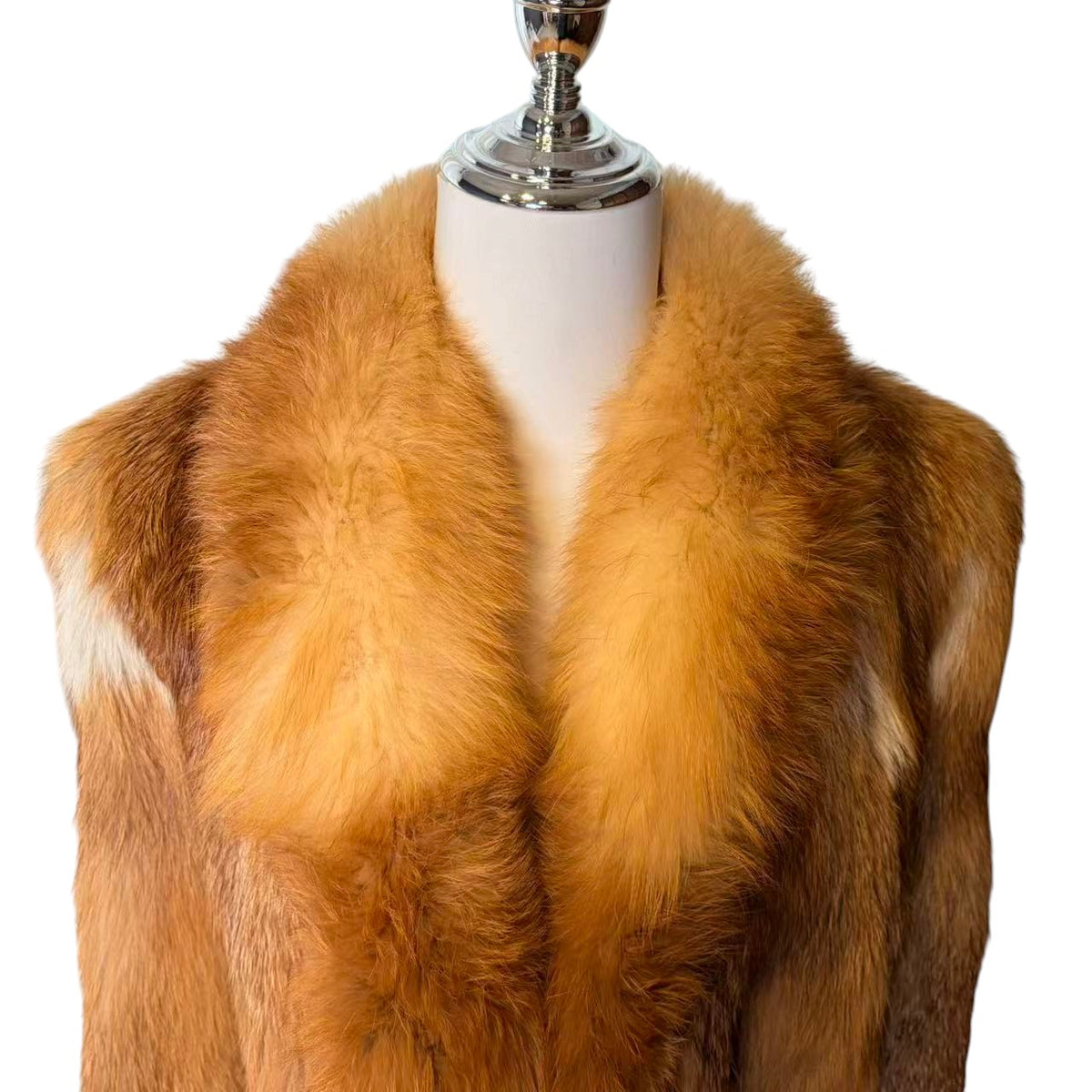 ROTINY RED FOX FUR COAT GRADATION LUXURIOUS VINTAGE SIZE M JAPAN - 26-299 image 6