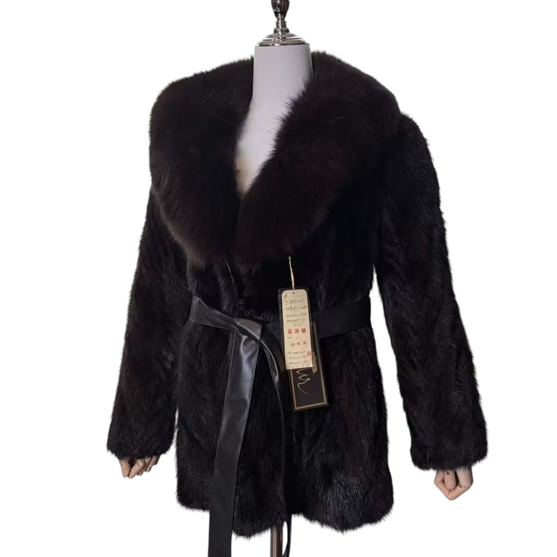 VINTAGE W/TAGS MINK FUR COAT SHAWL COLLAR BROWN SIZE M JAPAN - 26-302 image 3