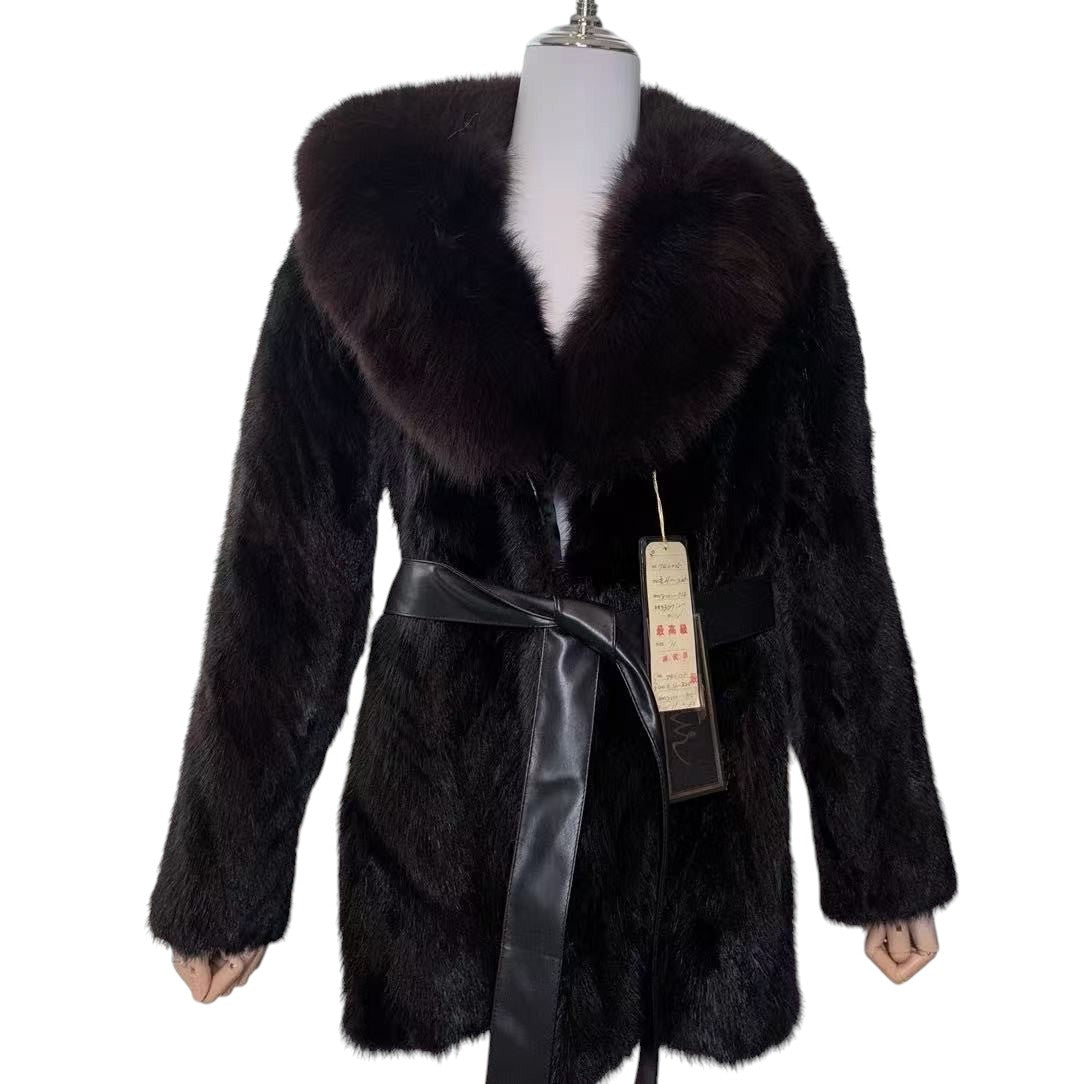 VINTAGE W/TAGS MINK FUR COAT SHAWL COLLAR BROWN SIZE M JAPAN - 26-302 image 4