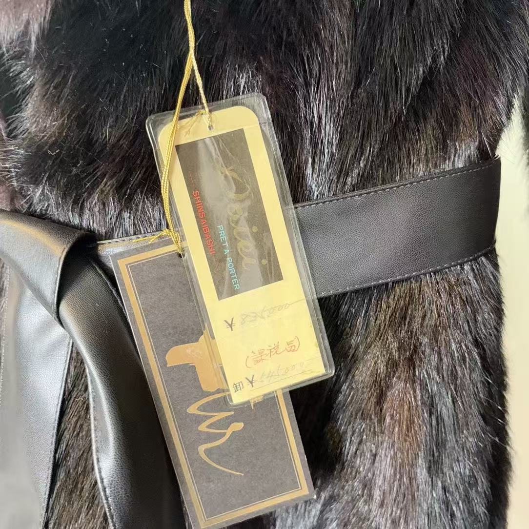 VINTAGE W/TAGS MINK FUR COAT SHAWL COLLAR BROWN SIZE M JAPAN - 26-302 image 5