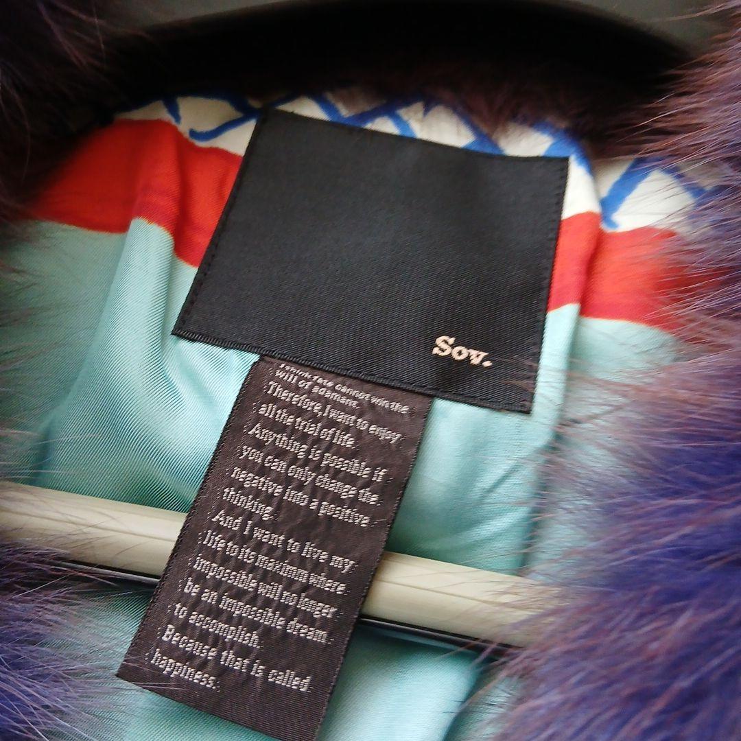 SOV. BLUE FOX REAL FUR COAT LUXURY PURPLE VIBRANT VOLUMINOUS M/L JAPAN - 26-305 image 2