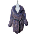 SOV. BLUE FOX REAL FUR COAT LUXURY PURPLE VIBRANT VOLUMINOUS M/L JAPAN - 26-305 image 4