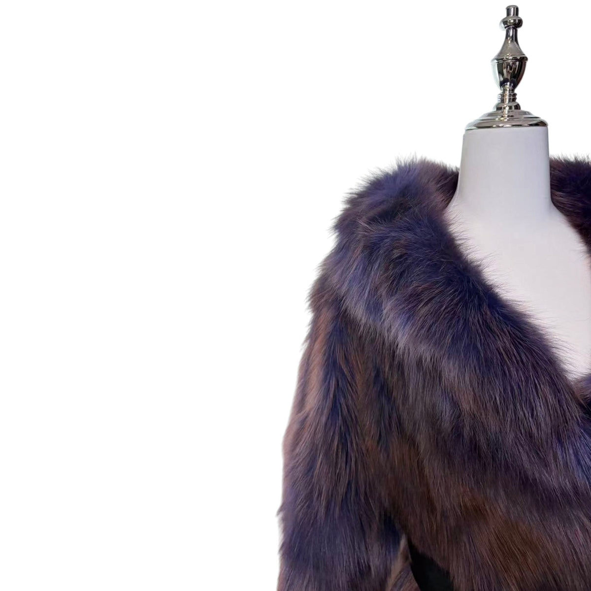 SOV. BLUE FOX REAL FUR COAT LUXURY PURPLE VIBRANT VOLUMINOUS M/L JAPAN - 26-305 image 14
