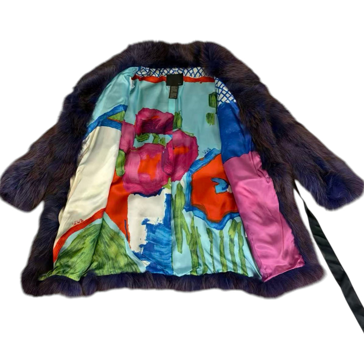 SOV. BLUE FOX REAL FUR COAT LUXURY PURPLE VIBRANT VOLUMINOUS M/L JAPAN - 26-305 image 16