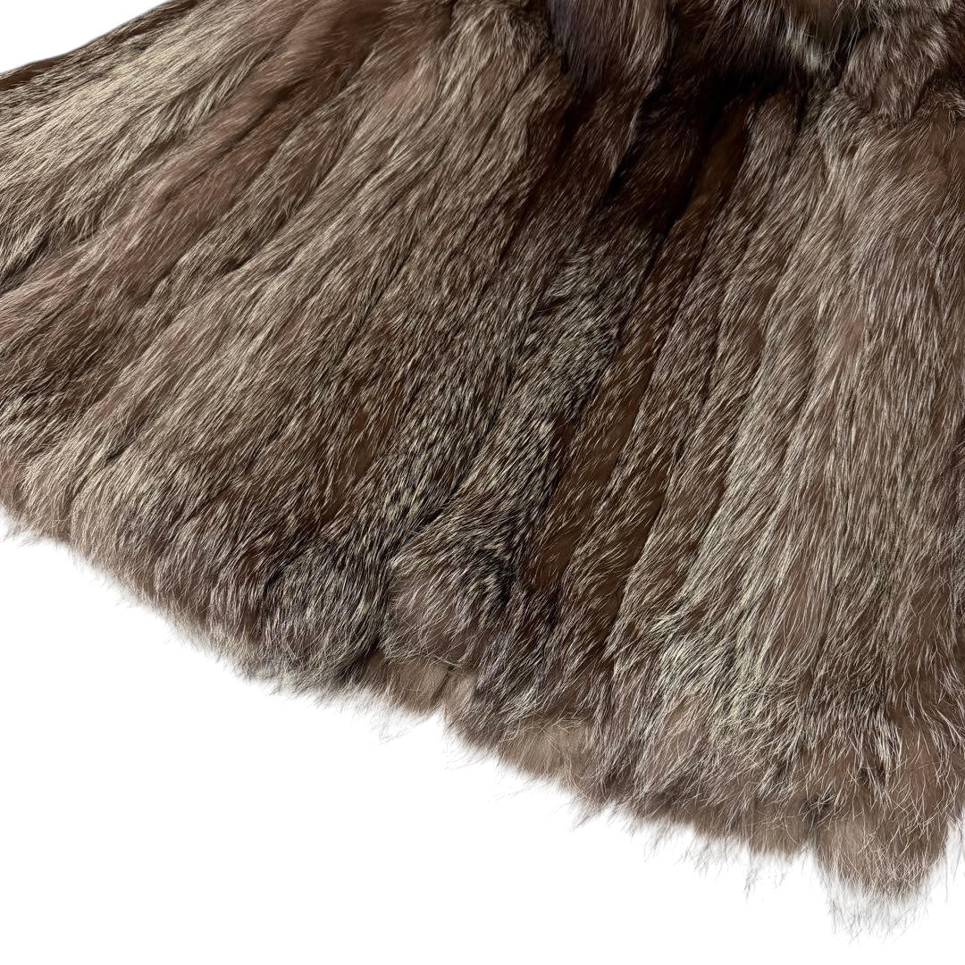 IEMURA SILVER BLU SILVER FOX REAL FUR COAT VOLUMINOUS SIZE L JAPAN - 26-306 image 4