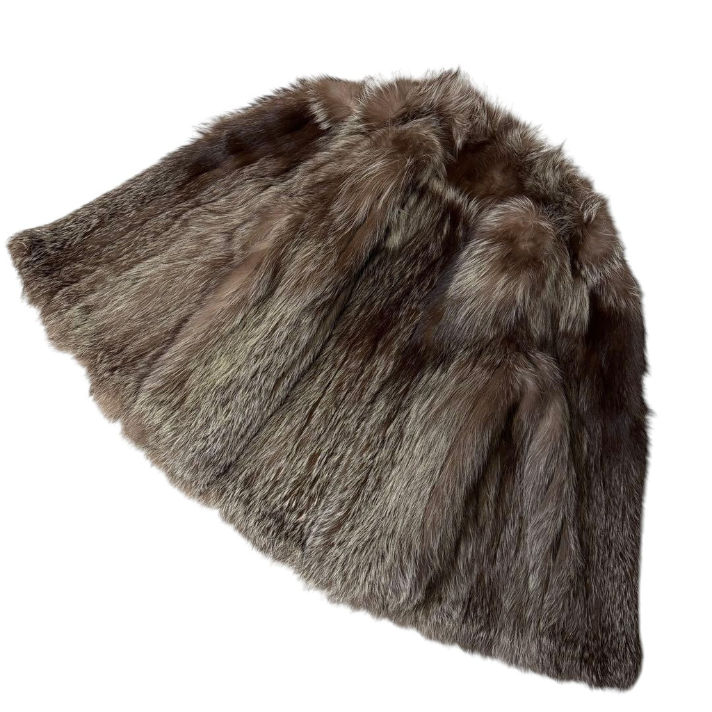 IEMURA SILVER BLU SILVER FOX REAL FUR COAT VOLUMINOUS SIZE L JAPAN - 26-306 image 7