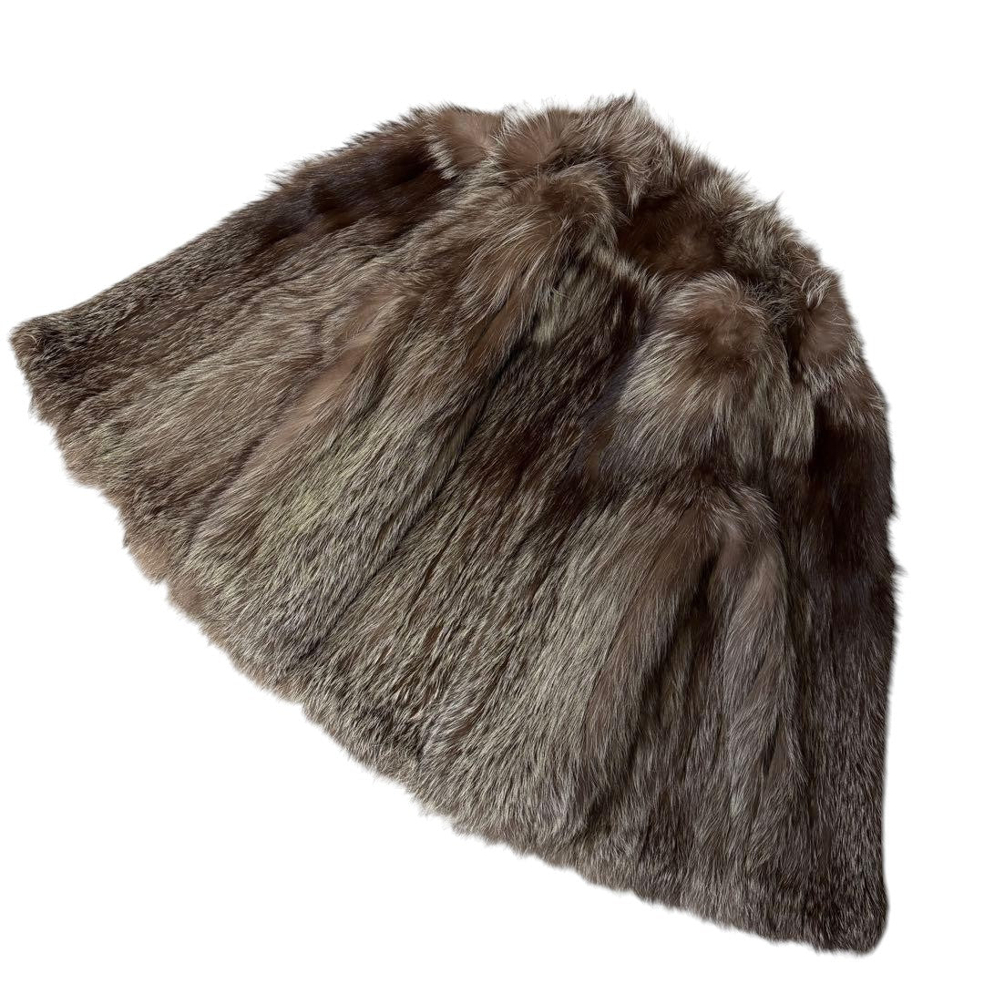 IEMURA SILVER BLU SILVER FOX REAL FUR COAT VOLUMINOUS SIZE L JAPAN - 26-306 image 7