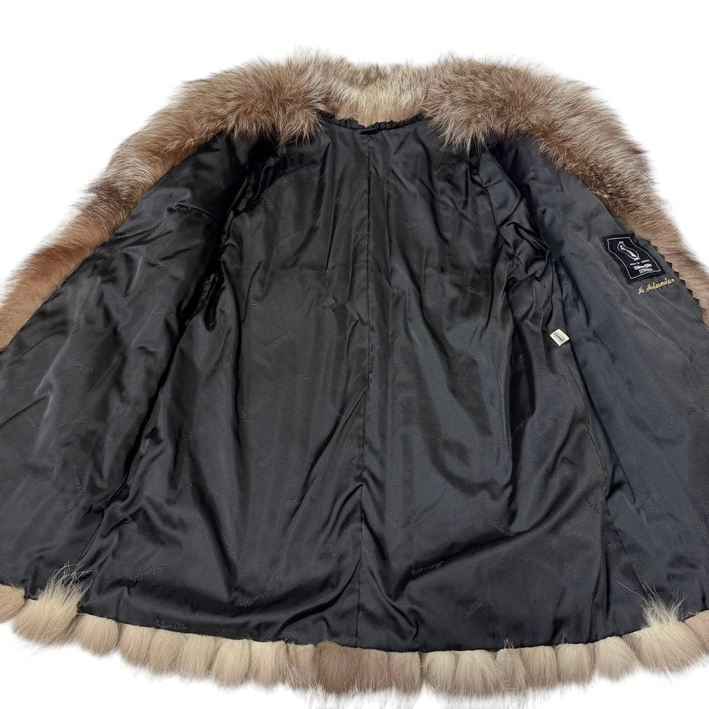 IEMURA SILVER BLU SILVER FOX REAL FUR COAT VOLUMINOUS SIZE L JAPAN - 26-306 image 8