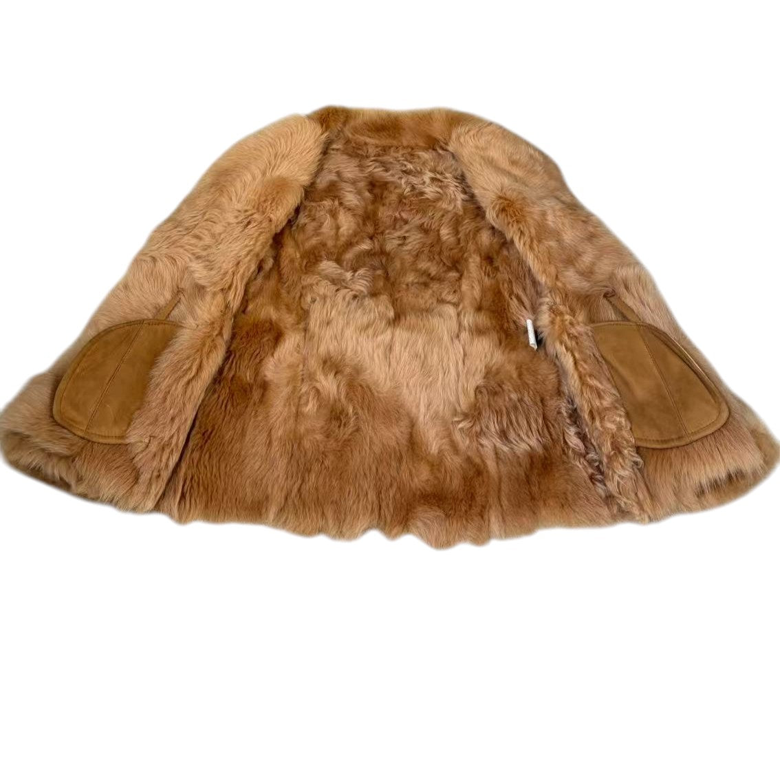 REAL SHEEP SUEDE MOUTON COAT SHEEPSKIN FUR BEIGE M FROM JAPAN - 26-309 image 9