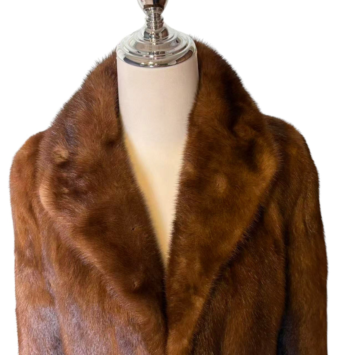 SAGA NERZ ECHT NERZ PELZ MANTEL BRAUN HALB JACKE GR S JAPAN - 26-311 image 8