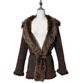 JOHN PRESTON ITALIAN SHEEPSKIN MOUTON COAT BROWN SIZE L - 26-312 image 1