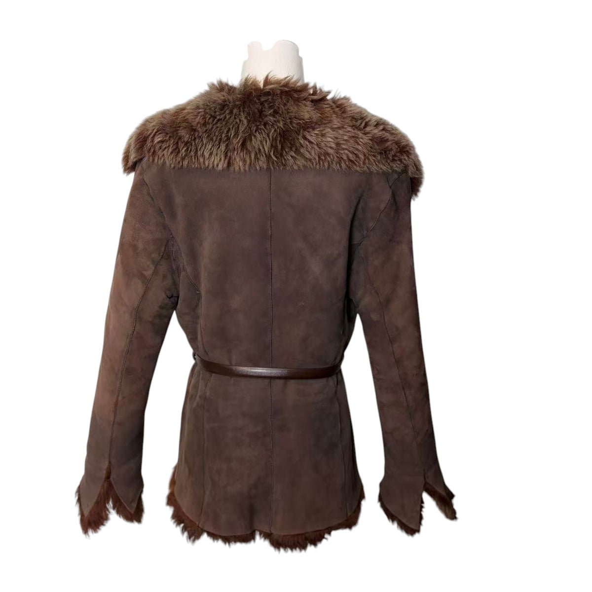 JOHN PRESTON ITALIAN SHEEPSKIN MOUTON COAT BROWN SIZE L - 26-312 image 6