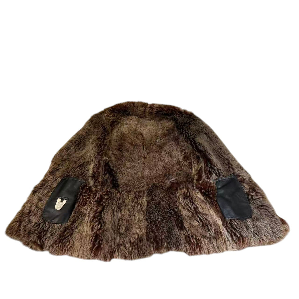 JOHN PRESTON ITALIAN SHEEPSKIN MOUTON COAT BROWN SIZE L - 26-312 image 8