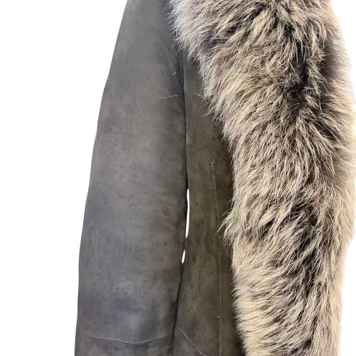 DKNY LONG SHEARLING REAL FUR COAT JACKET BROWN SIZE M FROM JAPAN image 6