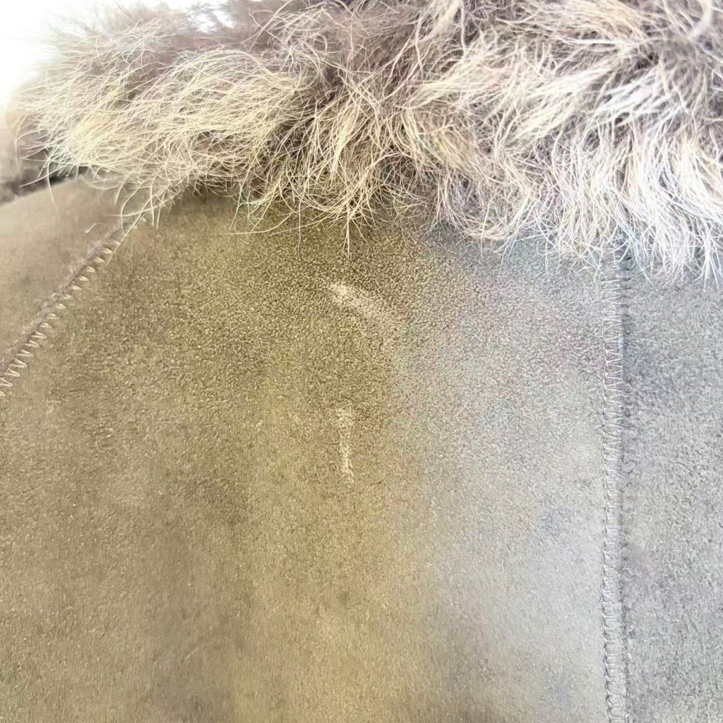 DKNY LONG SHEARLING REAL FUR COAT JACKET BROWN SIZE M FROM JAPAN image 12