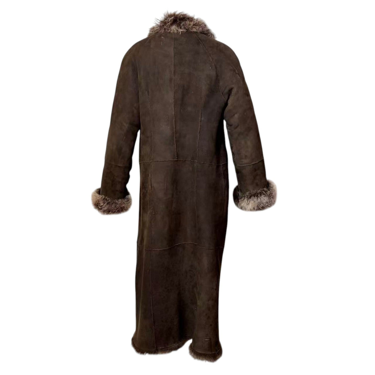 DKNY LONG SHEARLING REAL FUR COAT JACKET BROWN SIZE M FROM JAPAN image 13