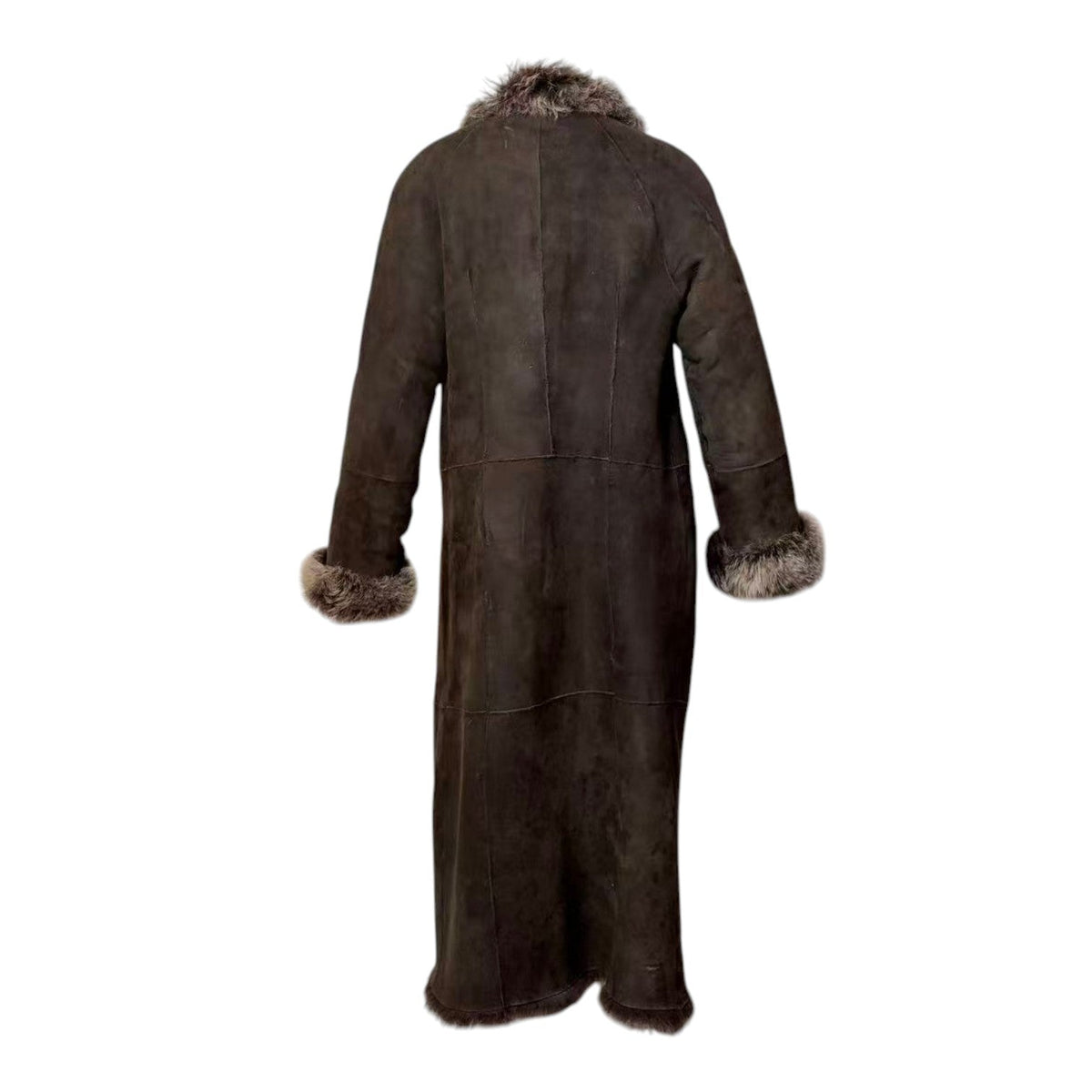 DKNY LONG SHEARLING REAL FUR COAT JACKET BROWN SIZE M FROM JAPAN image 14
