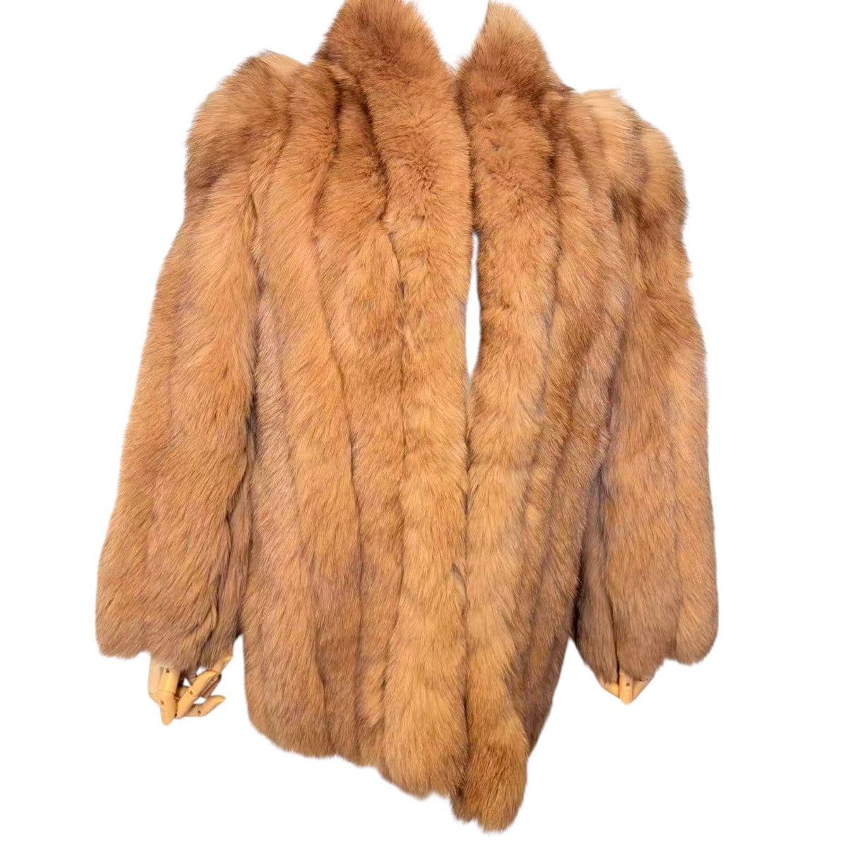 BROWN FOX REAL FUR COAT JACKET SHORT SIZE M FROM JAPAN image 6