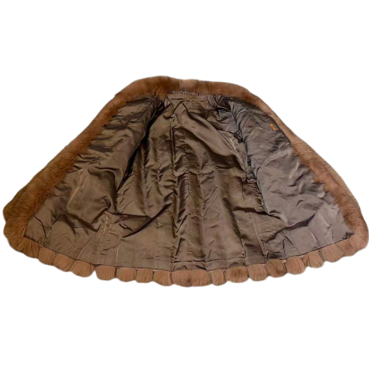 BROWN FOX REAL FUR COAT JACKET SHORT SIZE M FROM JAPAN image 15