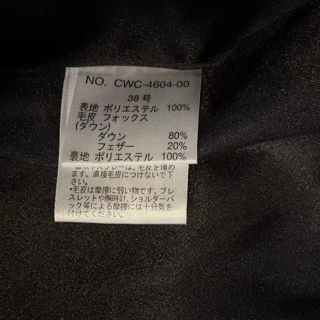 REAL FOX FUR HOODED DOWN JACKET COAT BLACK SIZE M FROM JAPAN image 12