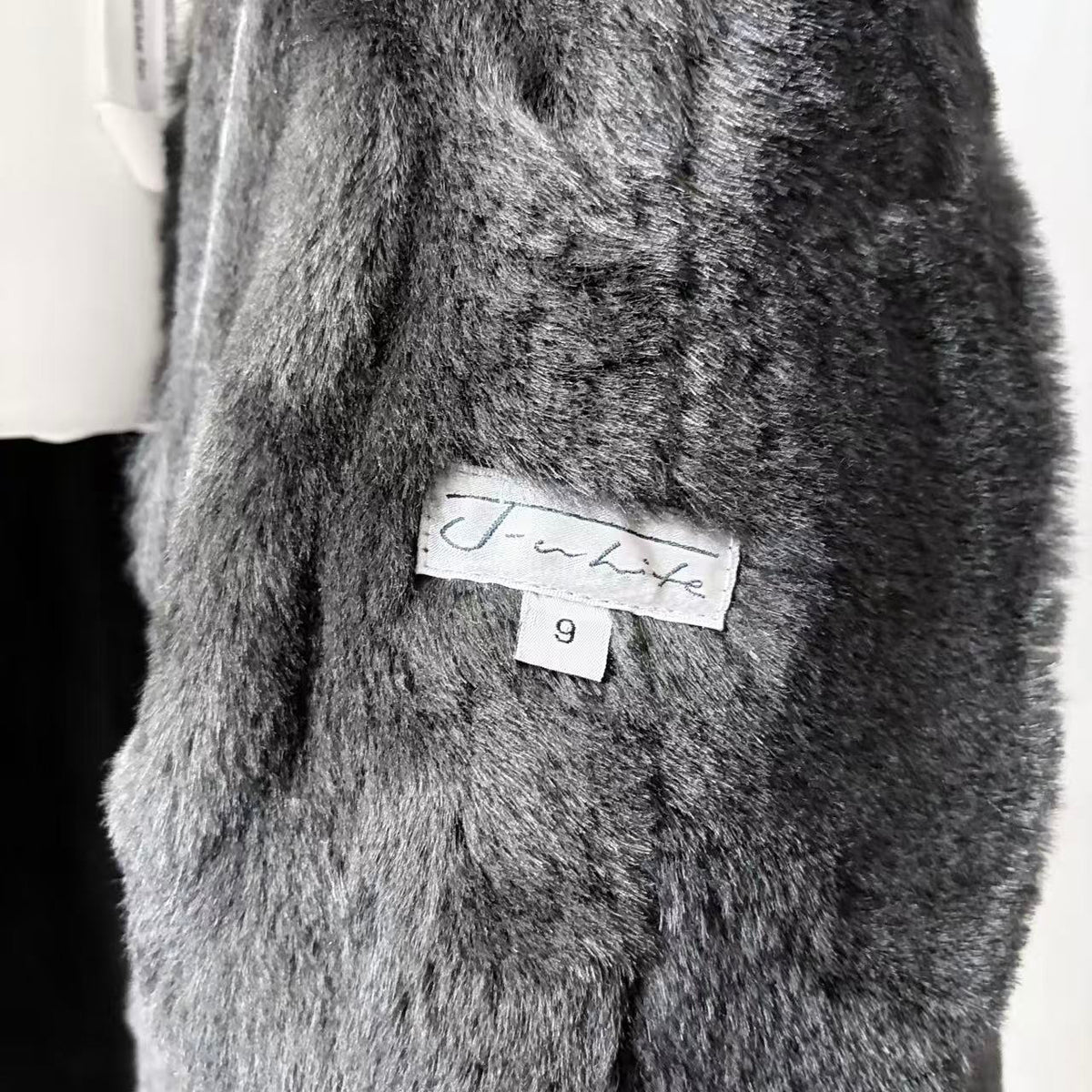 J-WHITE REAL BLUE FOX FUR TRIM LAMBSKIN COAT LONG BROWN SIZE S FROM JAPAN image 9