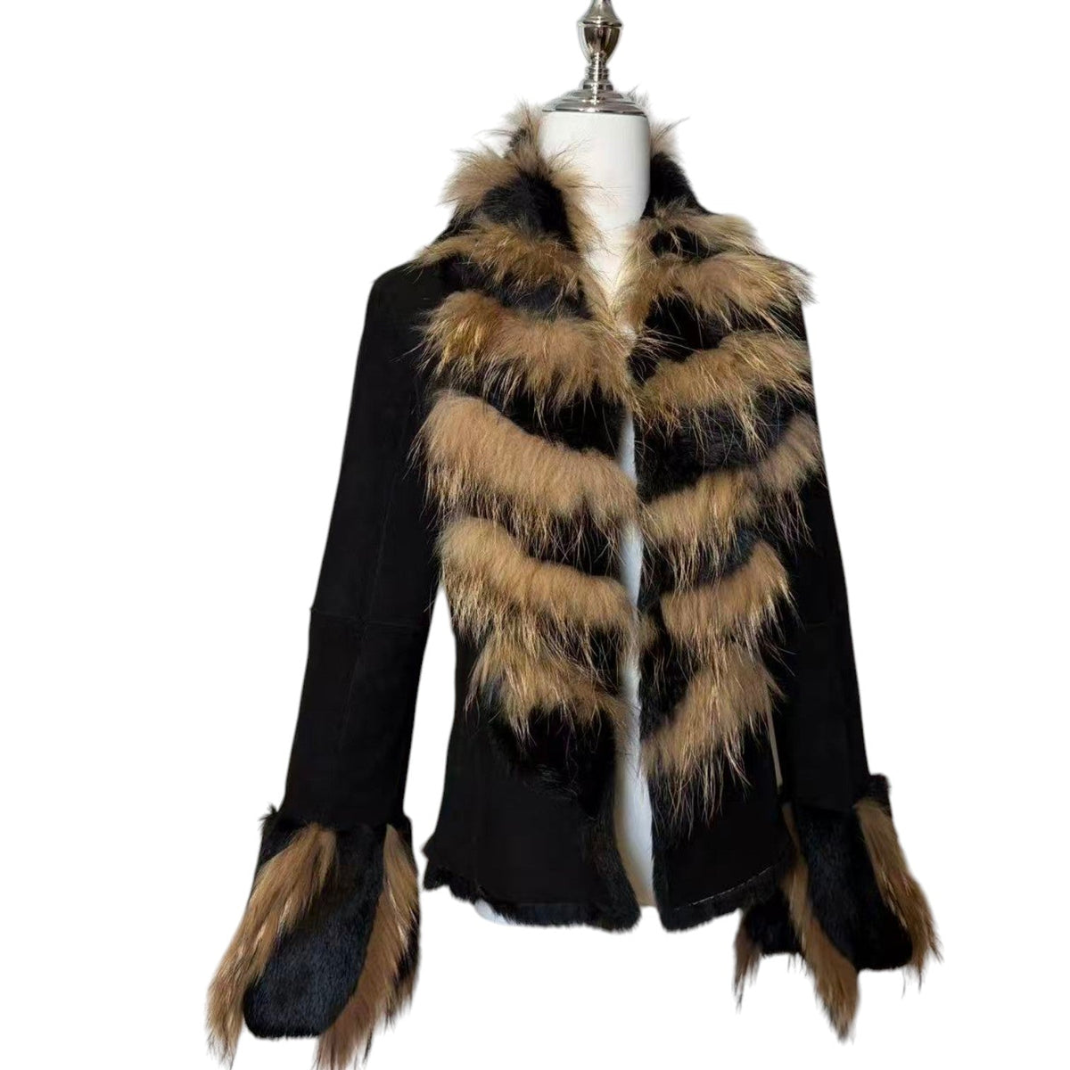 VIVAYOU Y2K REAL FUR SHEARLING JACKET COAT BLACK SIZE M FROM JAPAN image 4