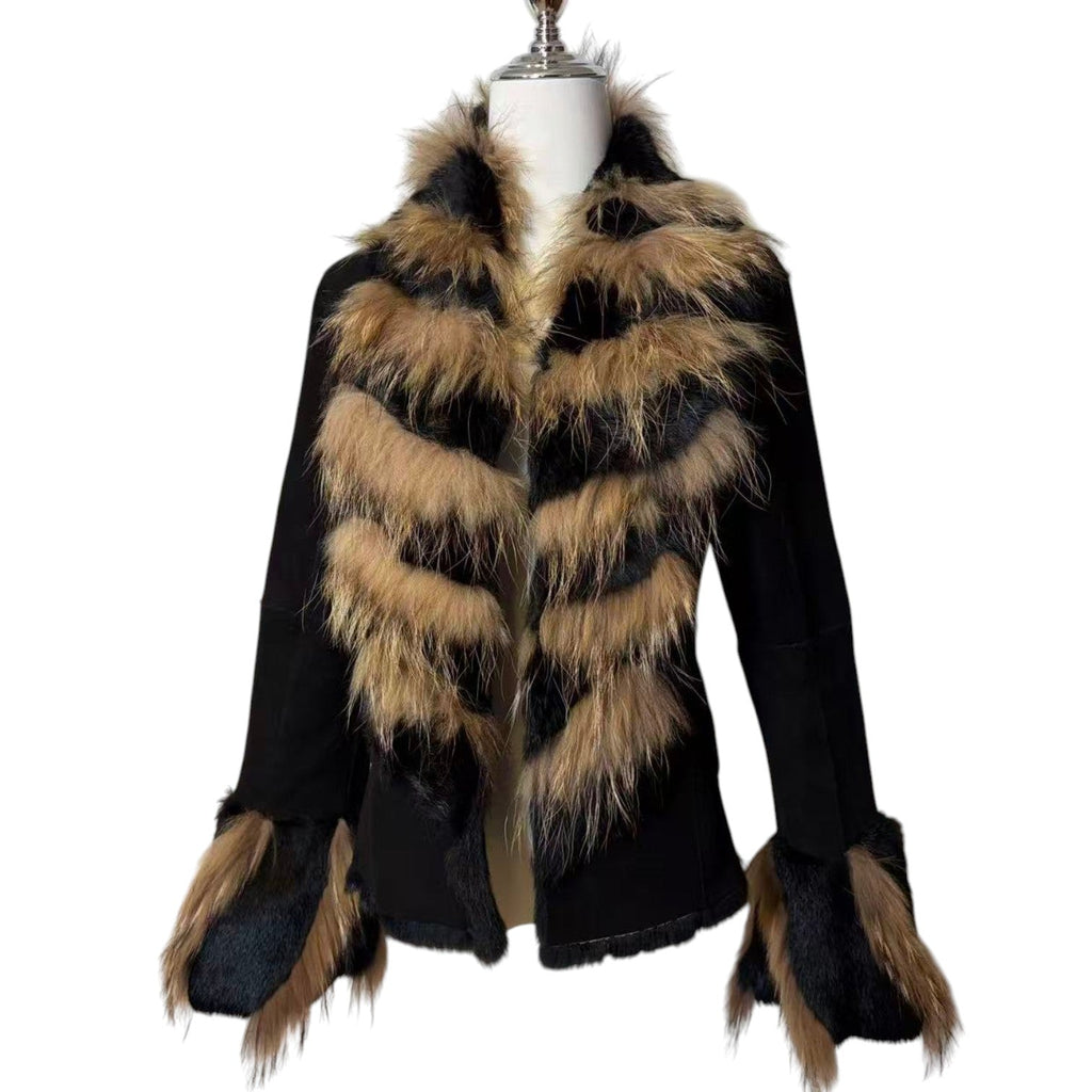 VIVAYOU Y2K REAL FUR SHEARLING JACKET COAT BLACK SIZE M FROM JAPAN image 5