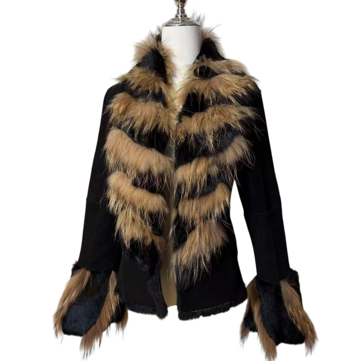 VIVAYOU Y2K REAL FUR SHEARLING JACKET COAT BLACK SIZE M FROM JAPAN image 5